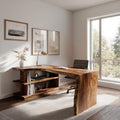 Modern L Shaped Desk With Bookshelf For Home Office